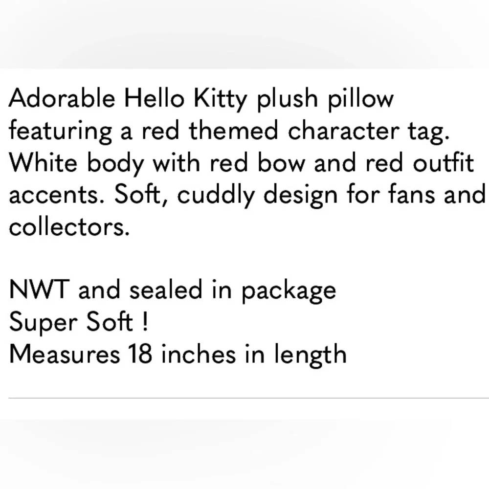 NWT Hello Kitty Jumbo Plush Pillow 🐾 My Little Kitty Gigantic Cushion Doll